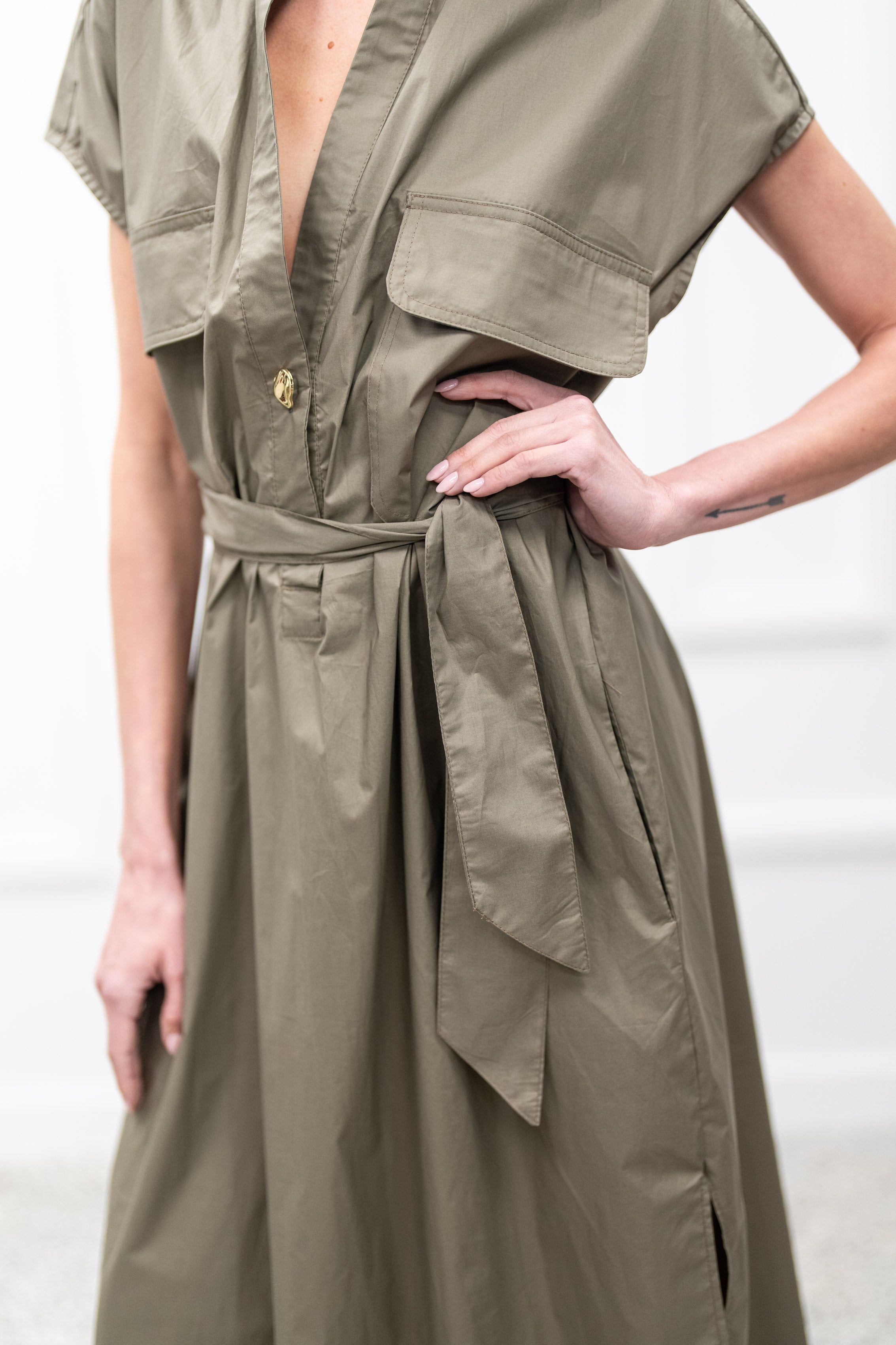 Salvia Dress - Khaki