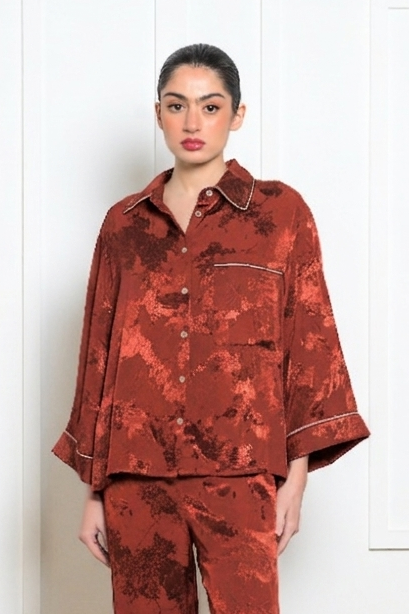 Clematis Shirt - Burnt Orange