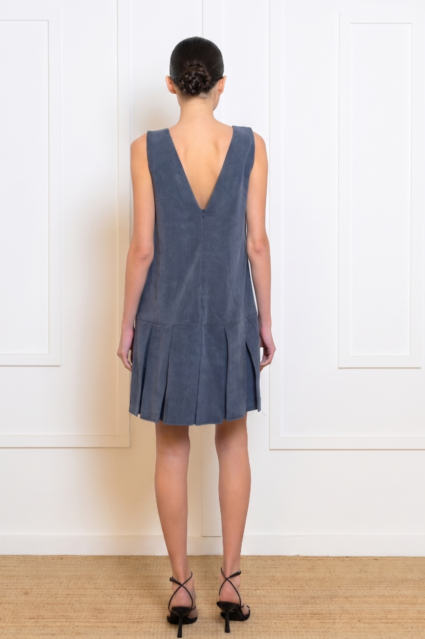 Plumeria Mini Dress - Navy Blue