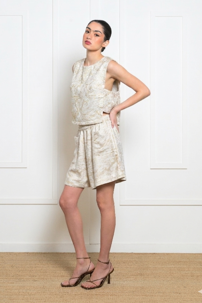 Calla Shorts - Gold/Beige