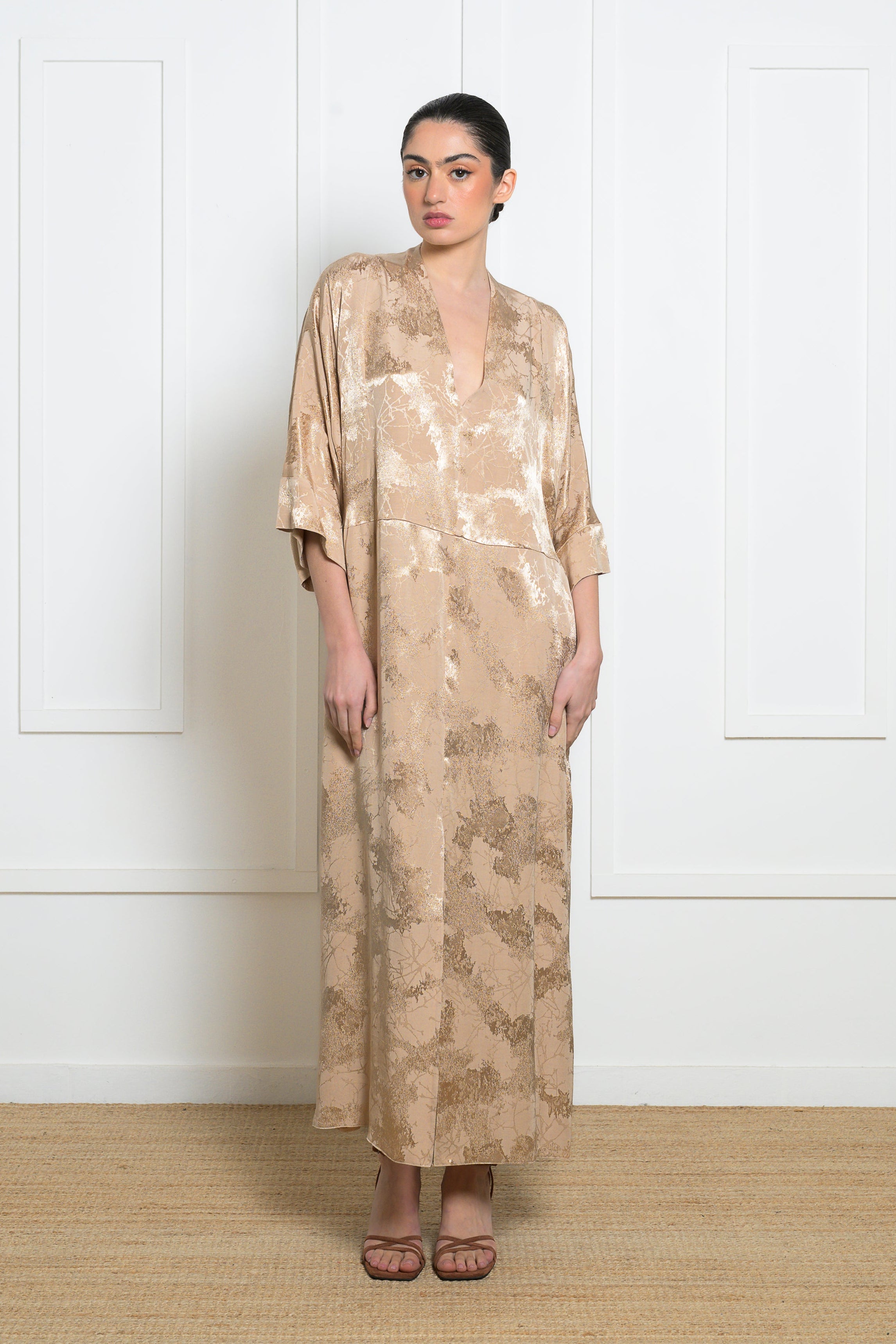 Helios Kimono Dress - Beige