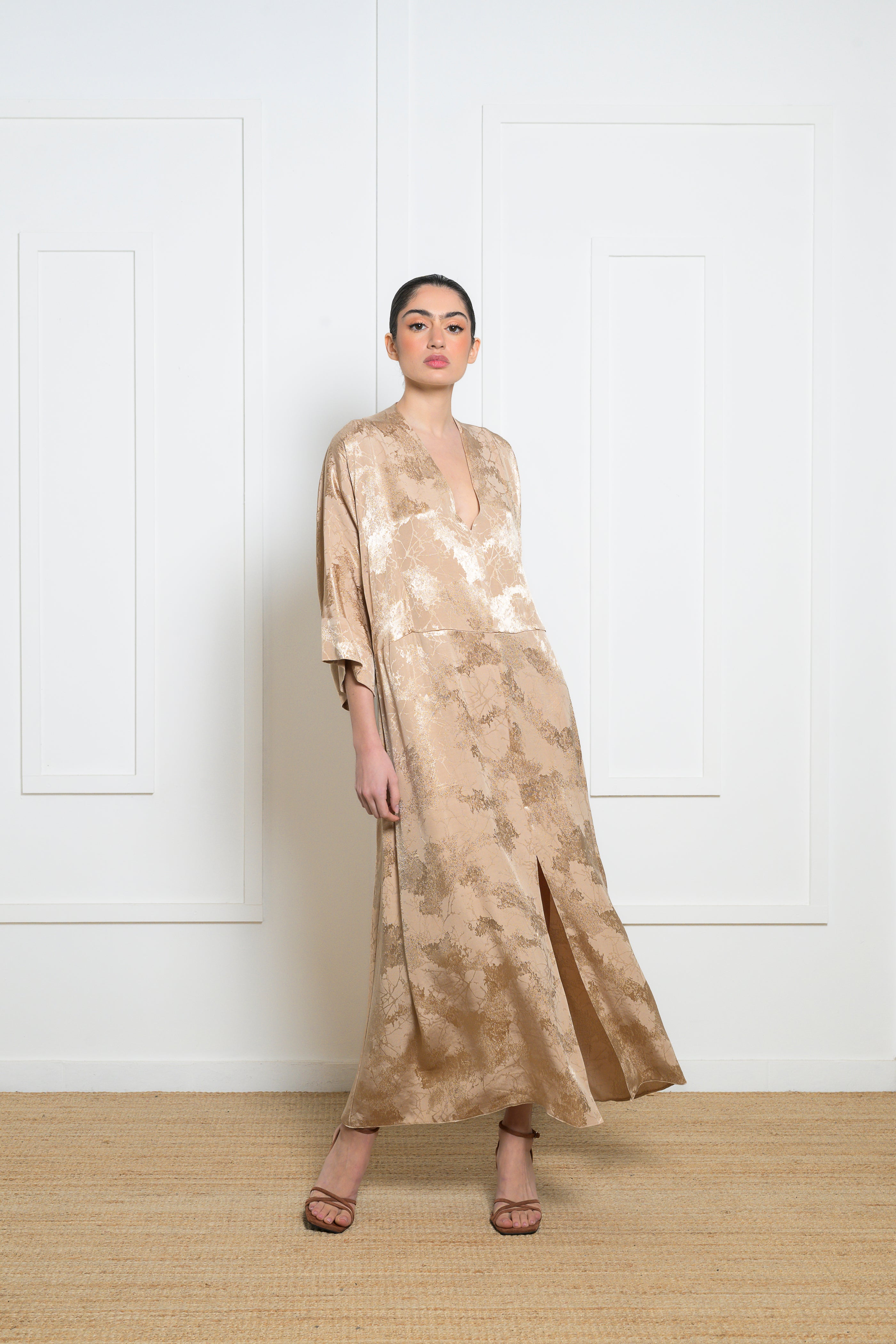 Helios Kimono Dress - Beige