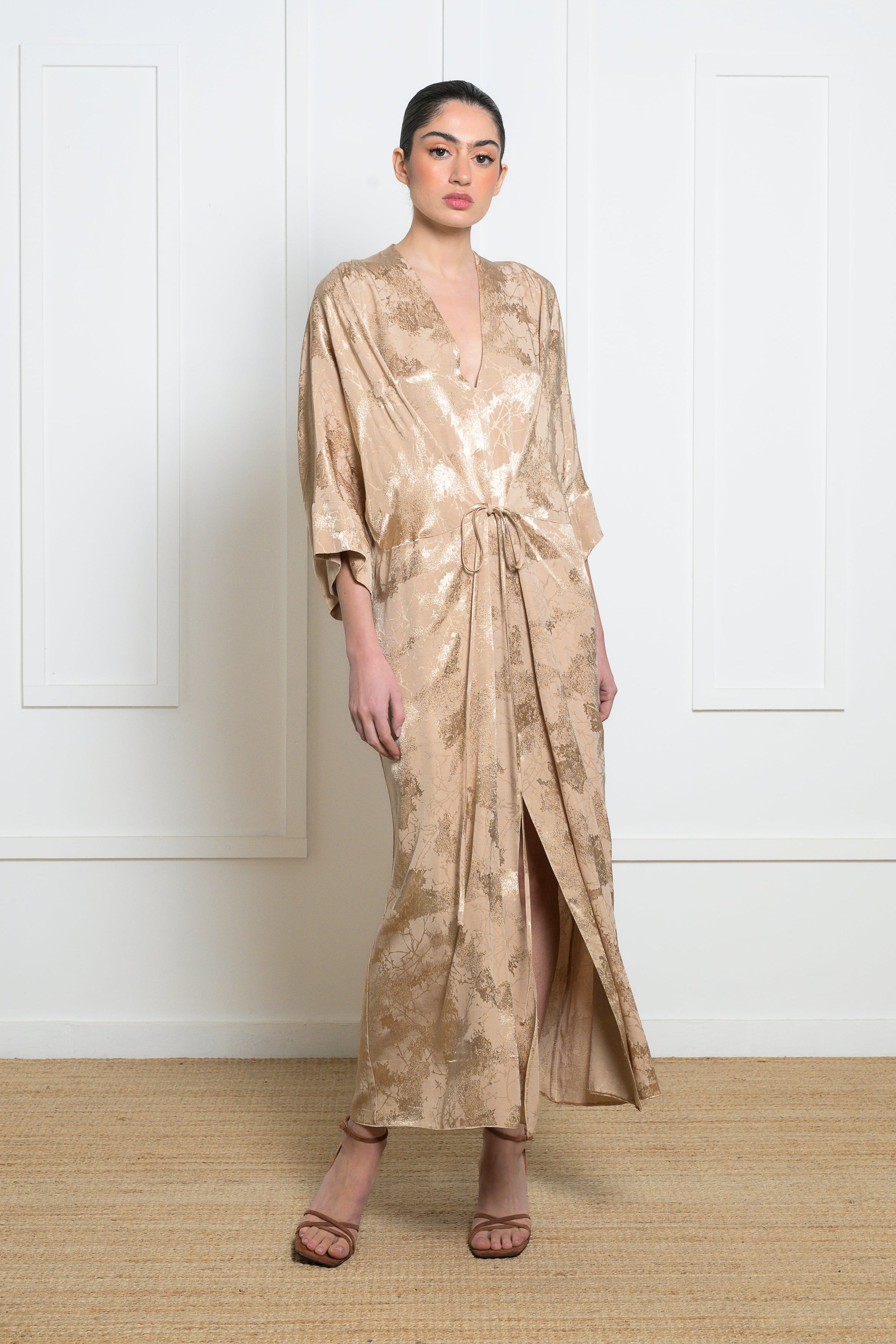 Helios Kimono Dress - Beige