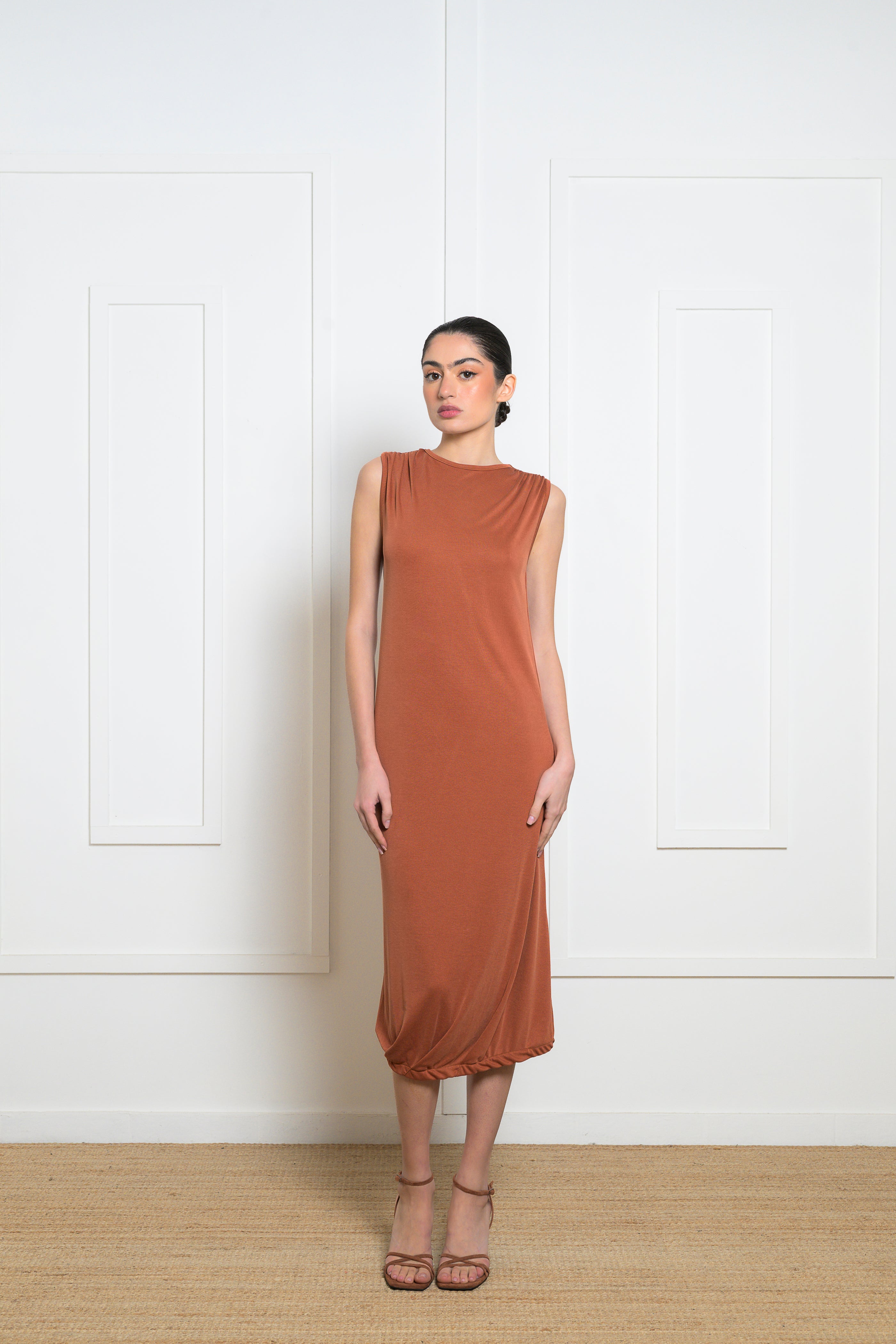 Hellebore Dress - Burnt Orange