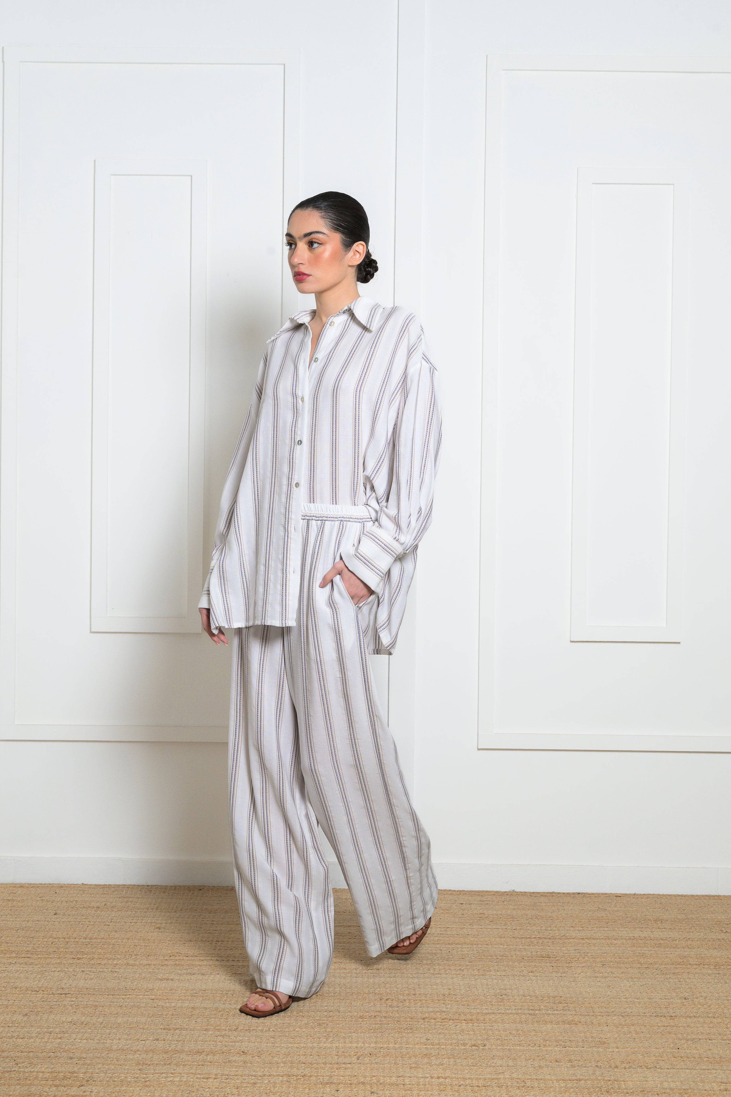 Neroli Pants - Striped Blue