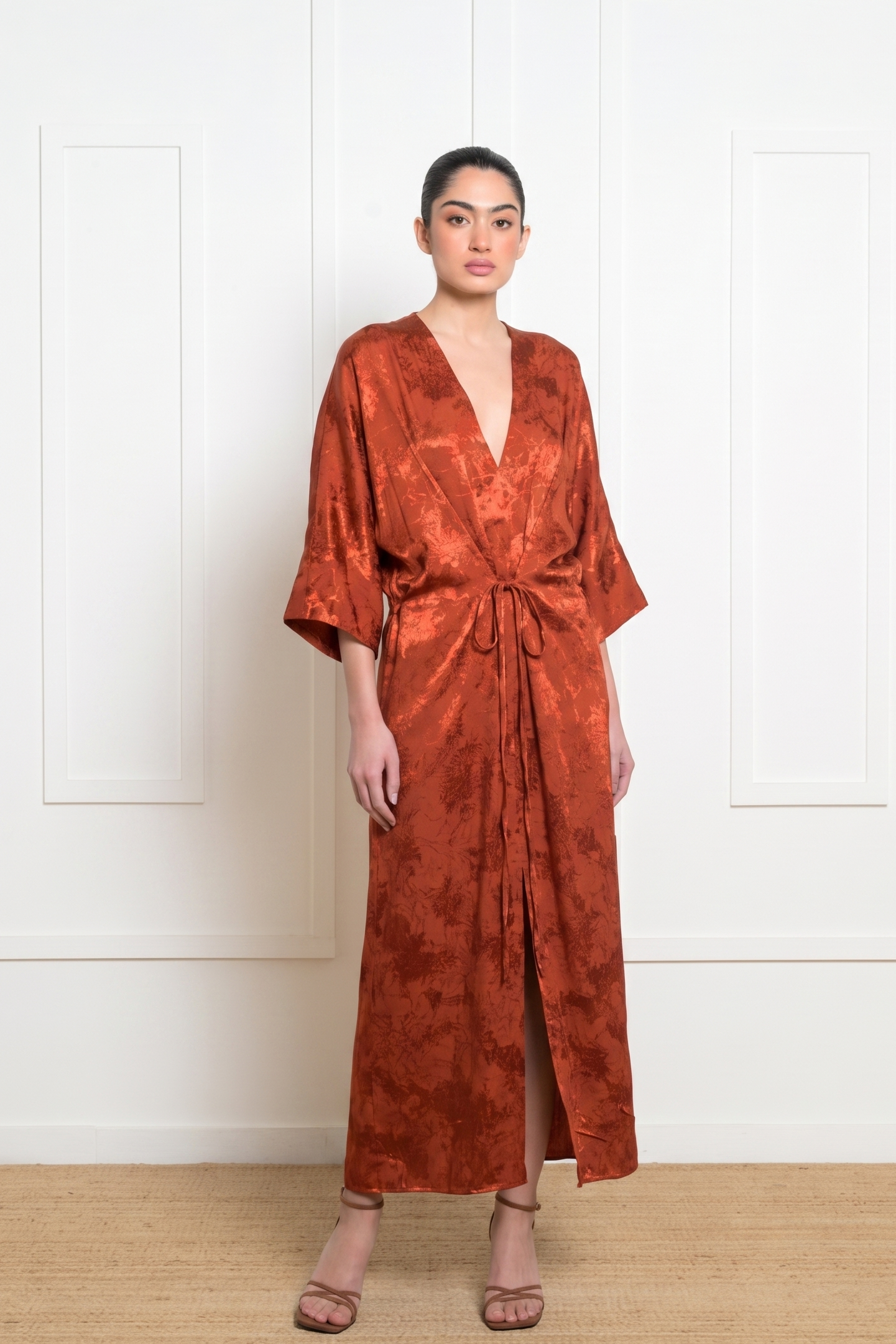 Helios Kimono Dress - Burnt Orange
