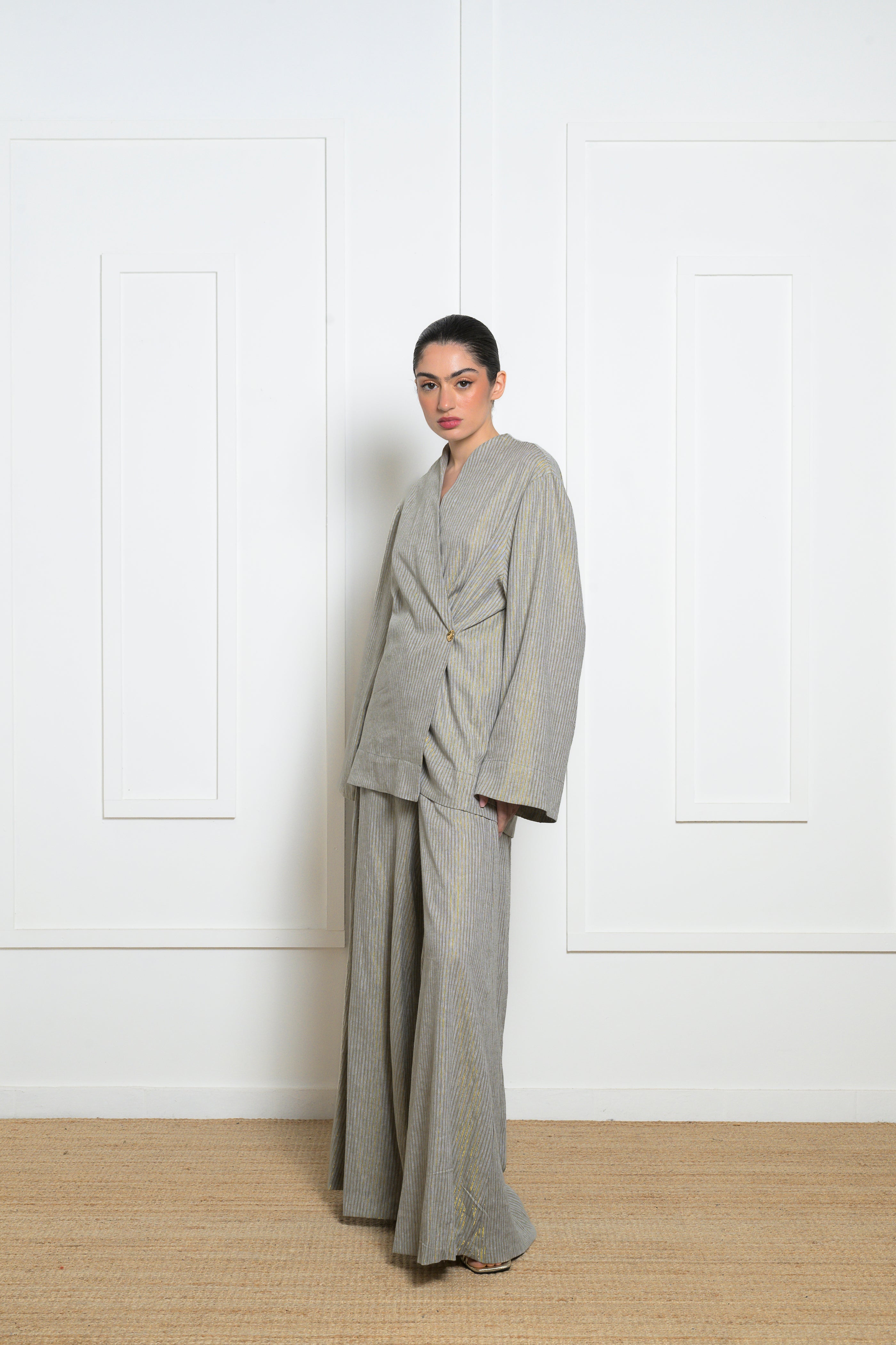 Jasmine Pants - Striped Gold