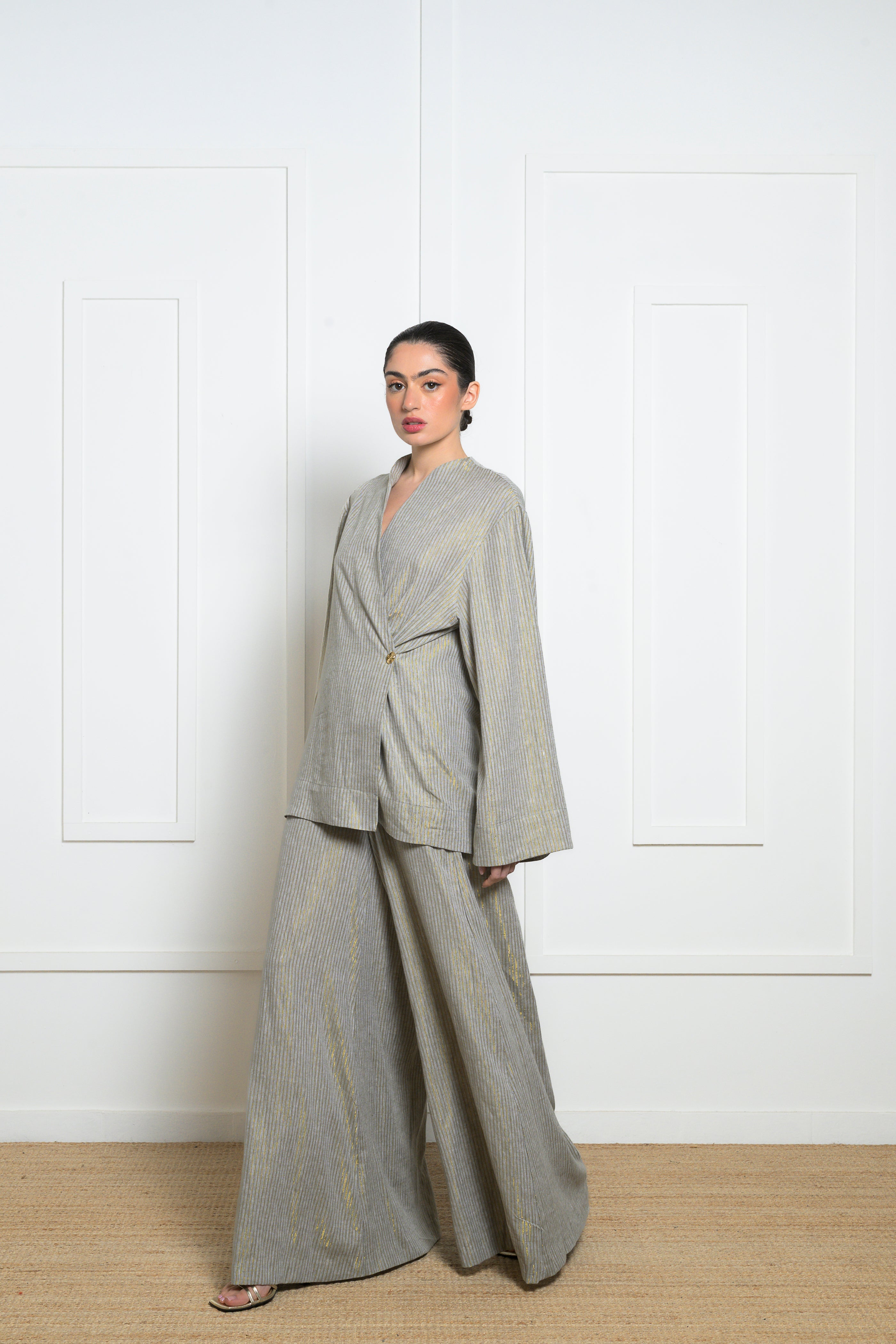 Lotus Kimono - Striped Gold
