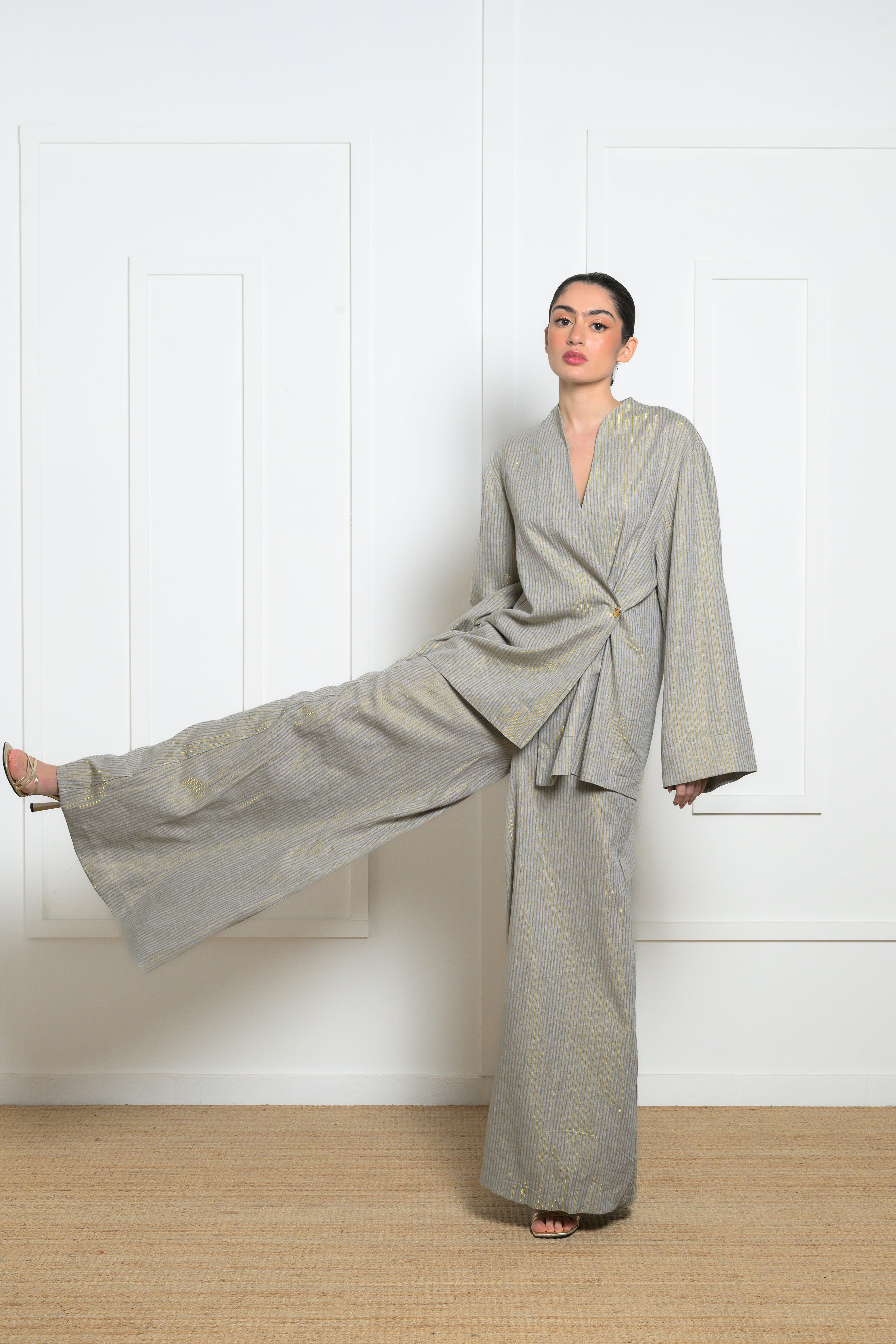 Jasmine Pants - Striped Gold