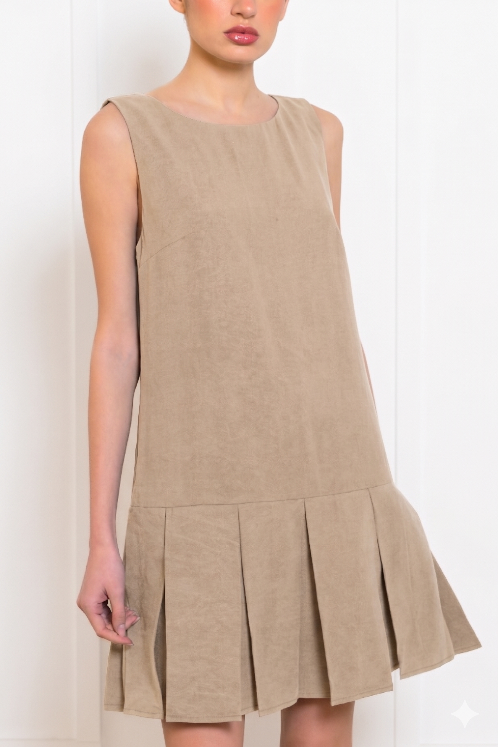 Plumeria Mini Dress - Greige