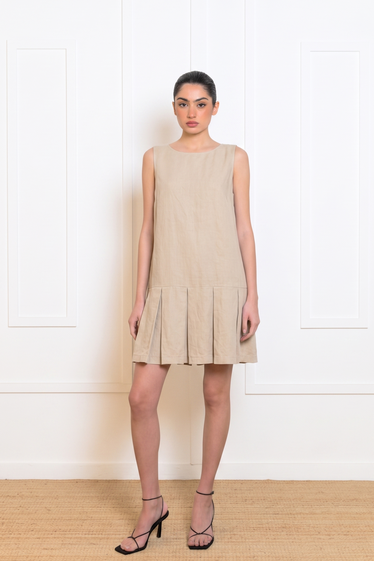 Plumeria Mini Dress - Greige