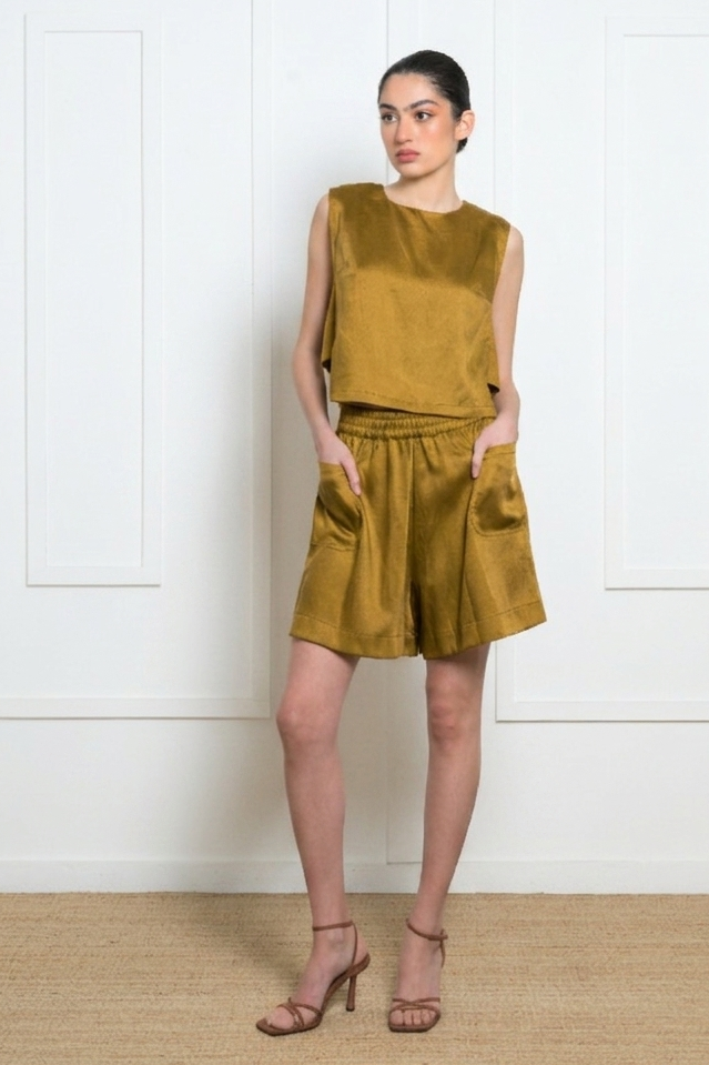 Calla Shorts - Olive Green