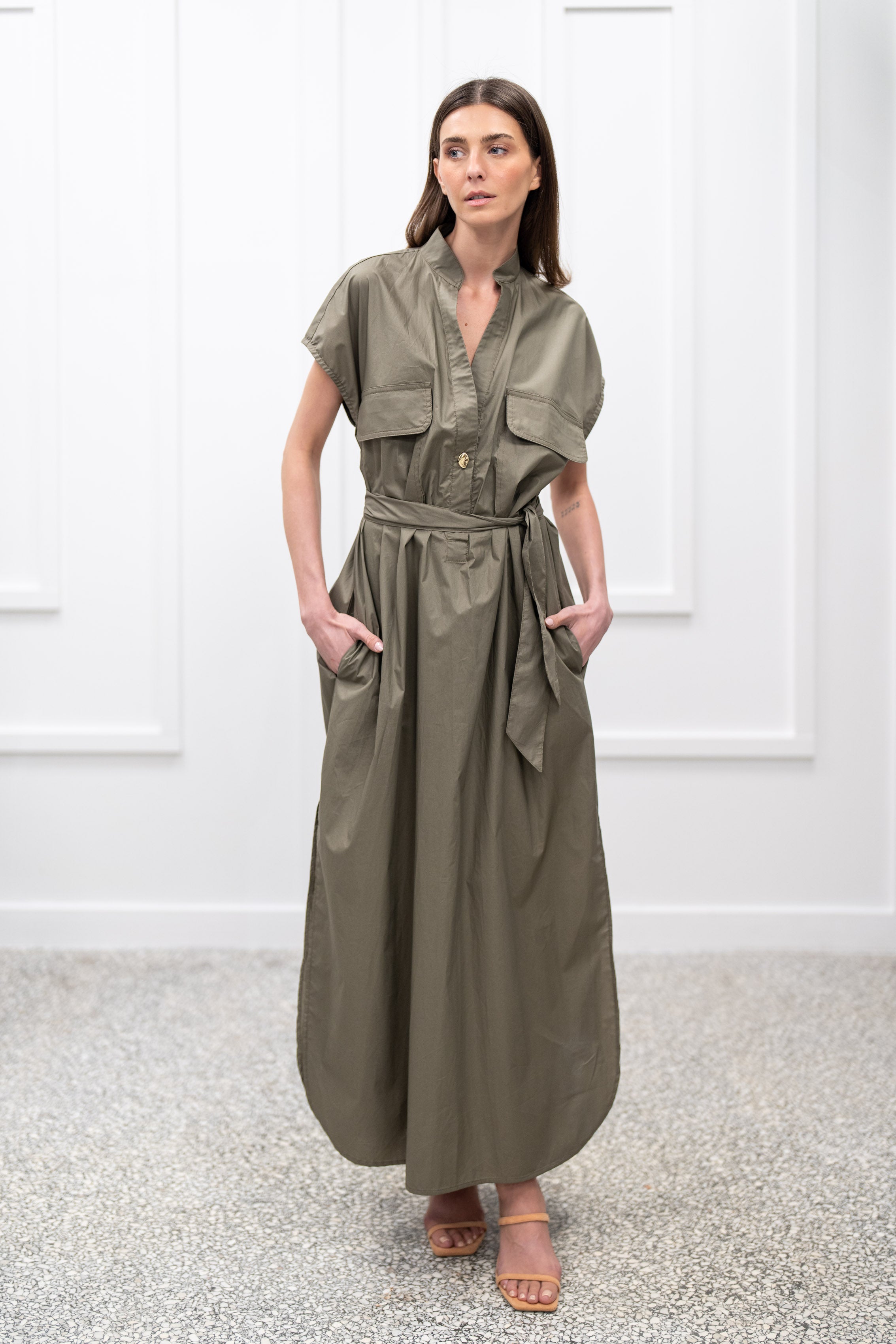 Salvia Dress - Khaki