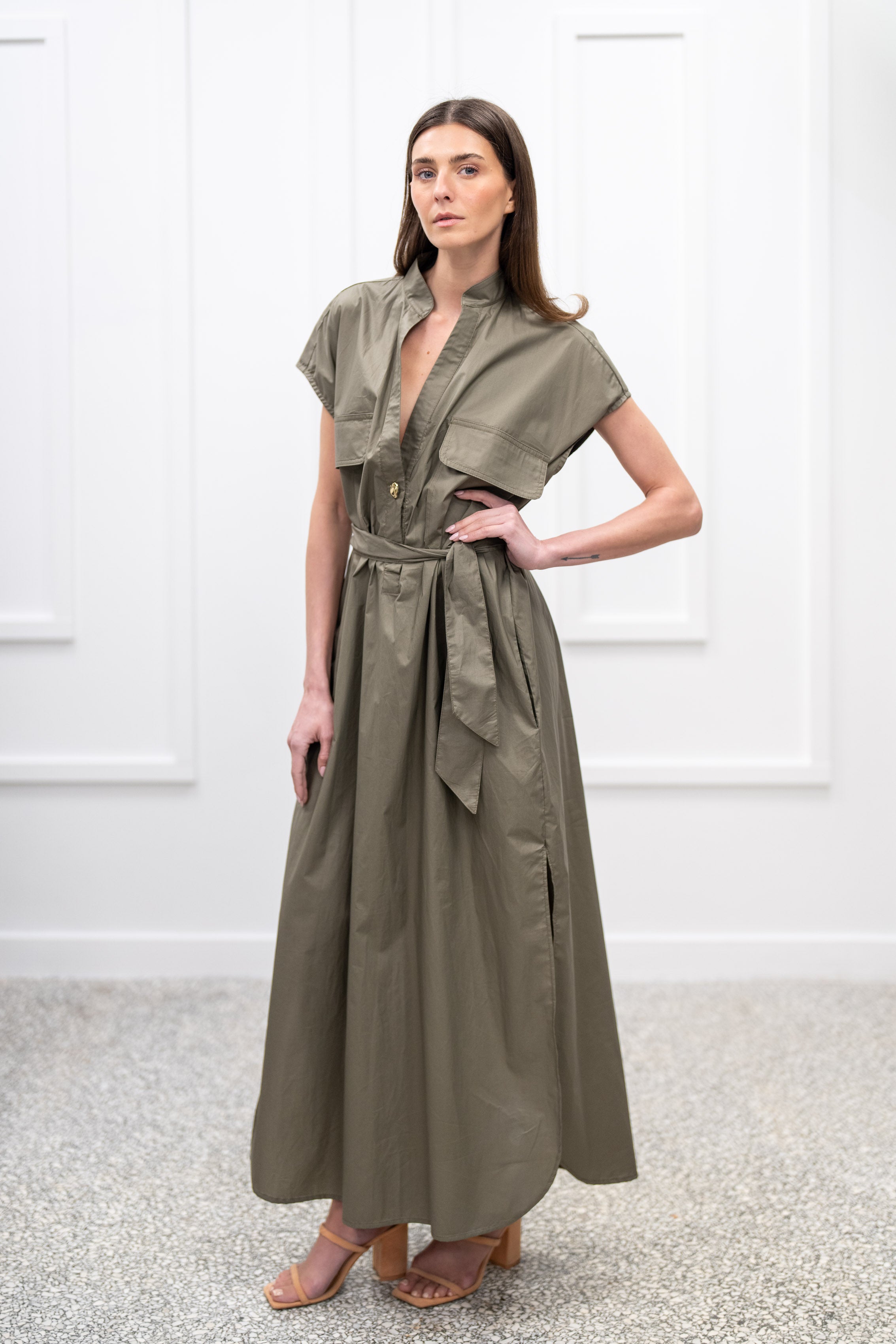 Salvia Dress - Khaki