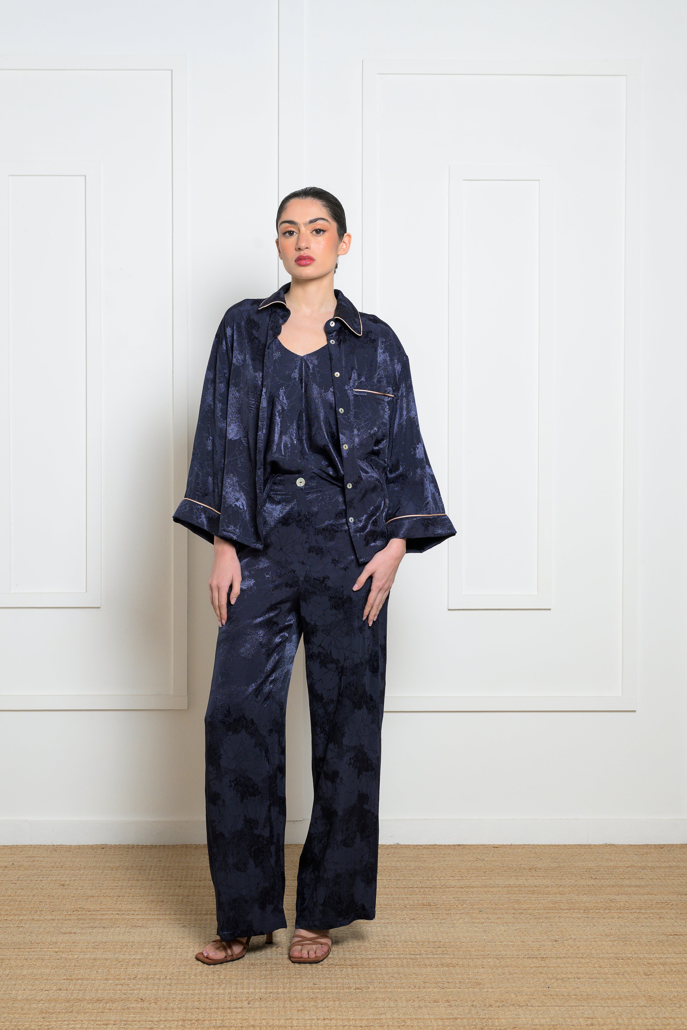 Clematis Shirt - Navy Blue