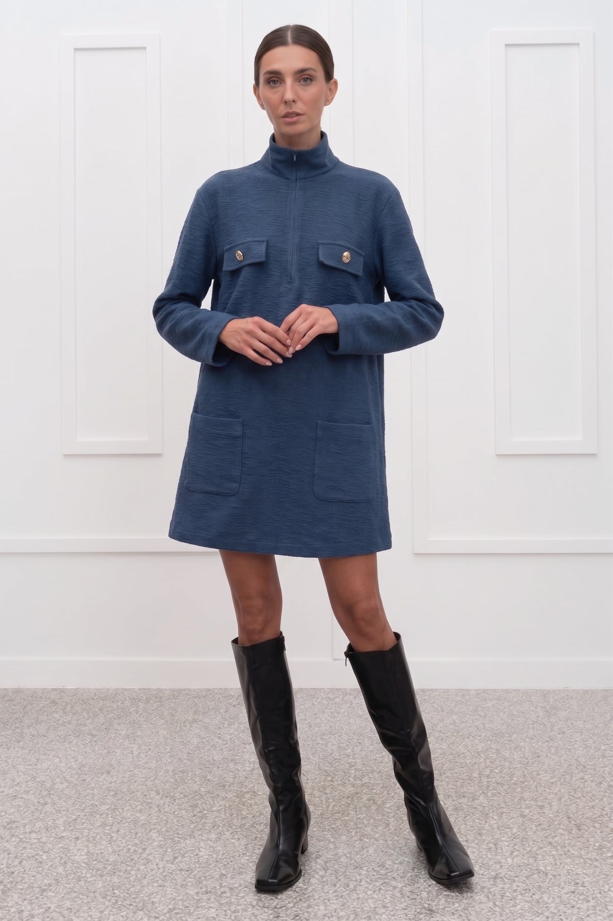 Mae Dress - Navy Blue