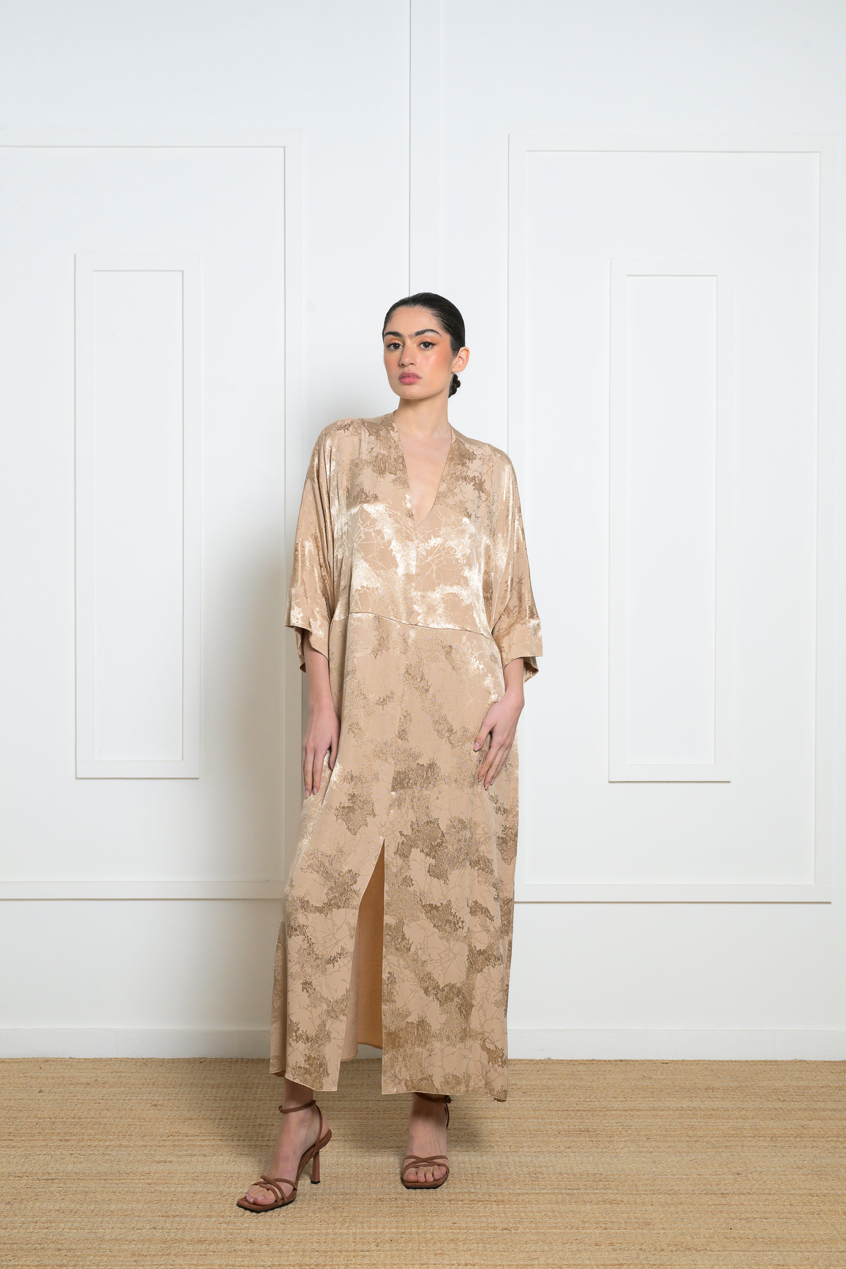 Helios Kimono Dress - Beige