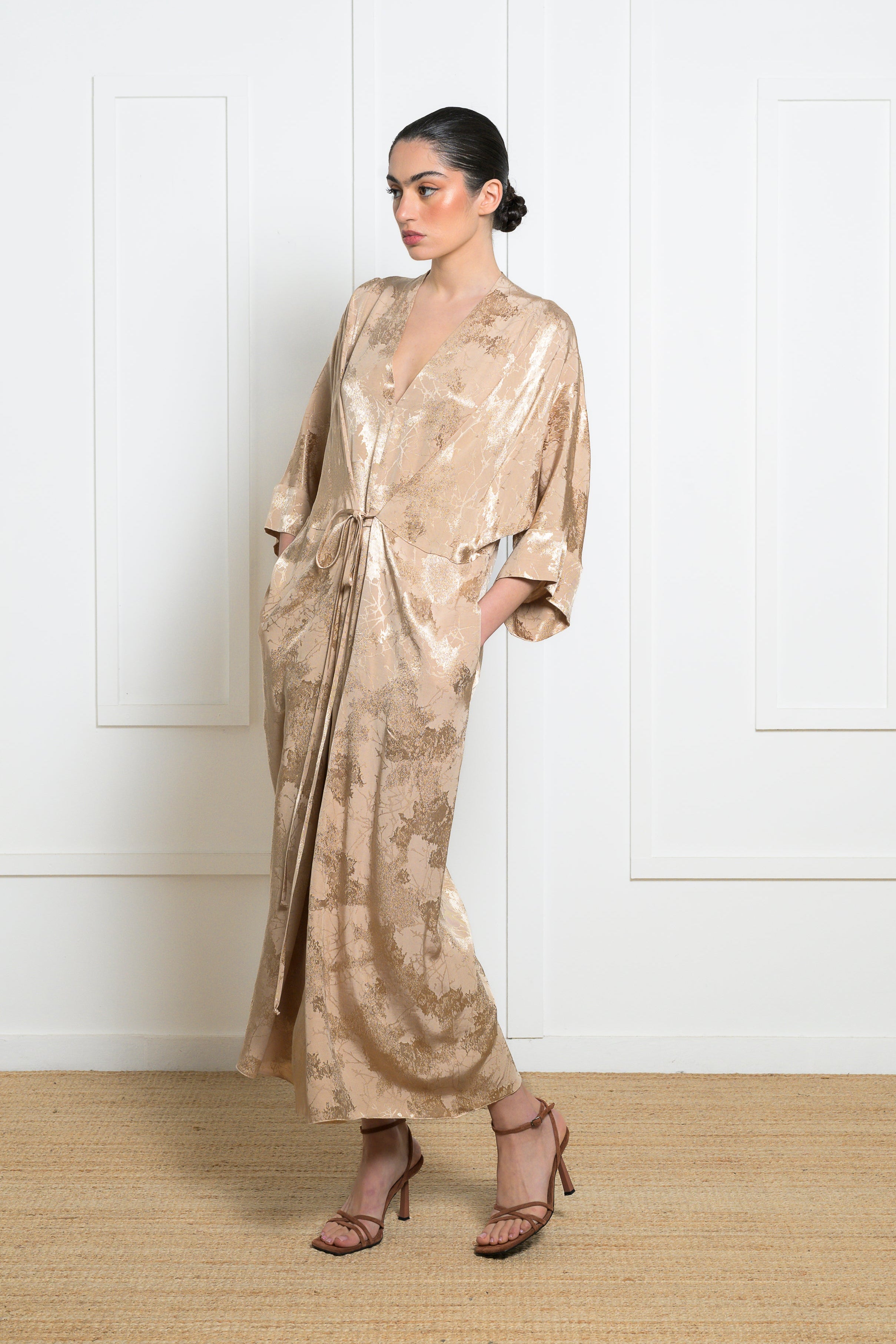 Helios Kimono Dress - Beige