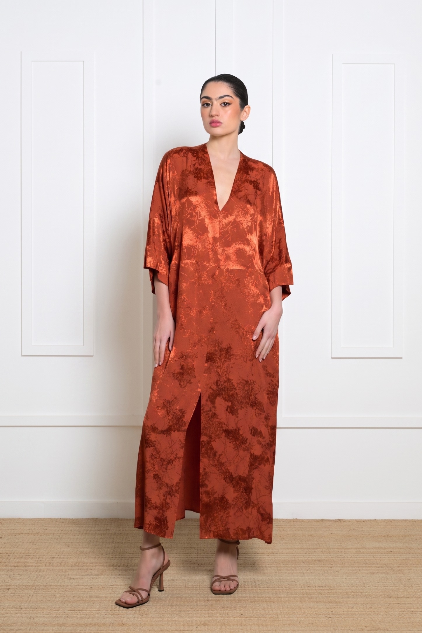 Helios Kimono Dress - Burnt Orange
