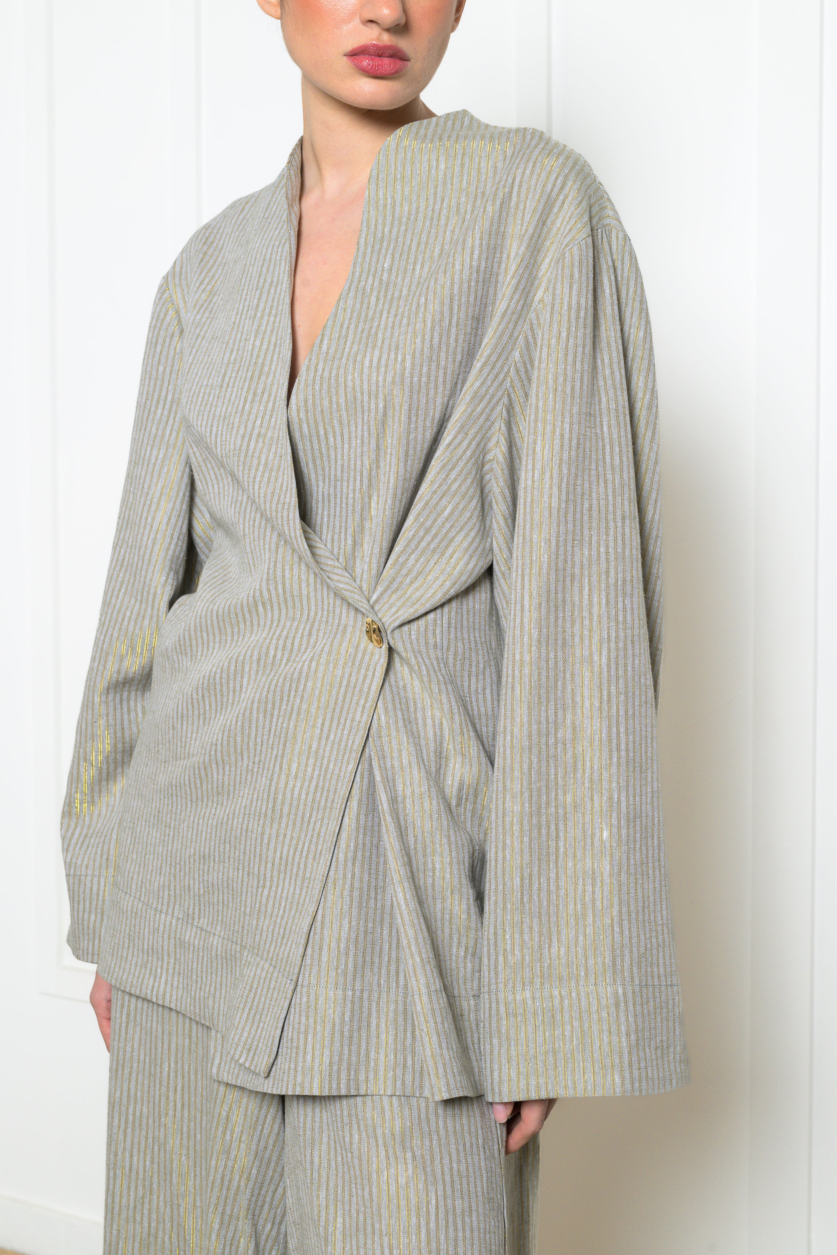 Lotus Kimono - Striped Gold