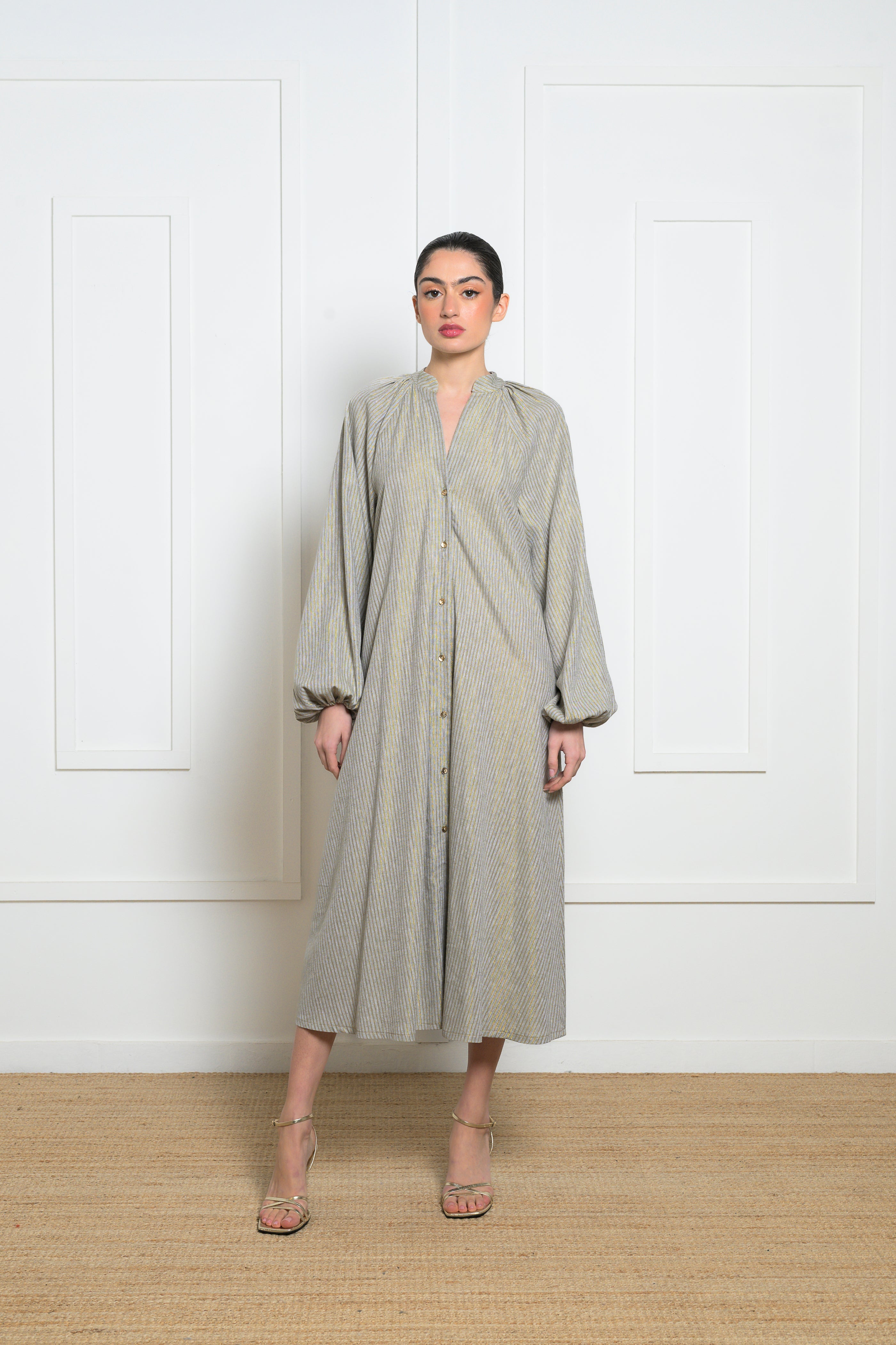 Marigold Dress - Striped Gold