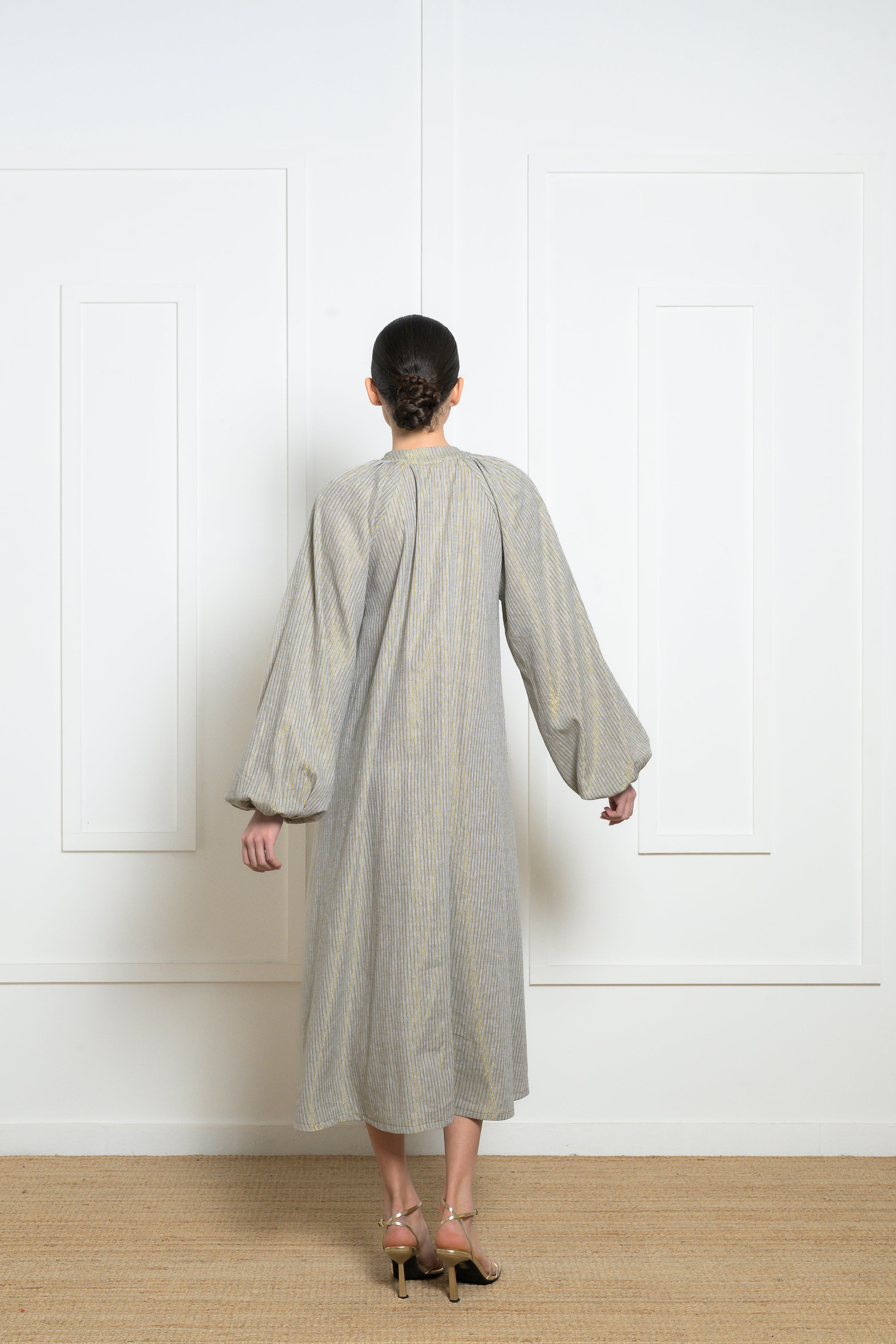 Marigold Dress - Striped Gold