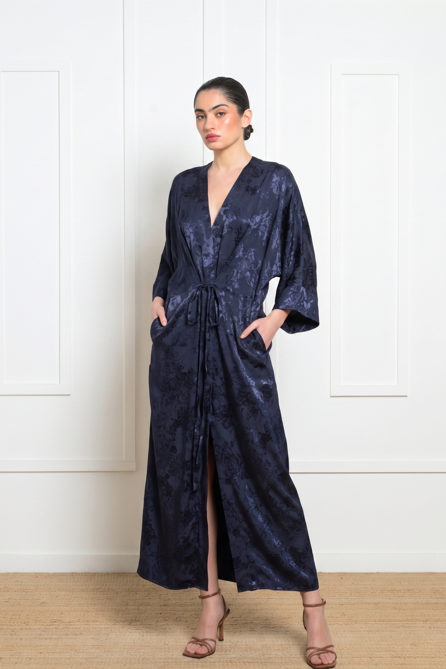Helios Kimono Dress - Navy Blue