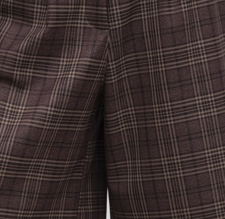 Astrid Plaid Pants - Bordeaux